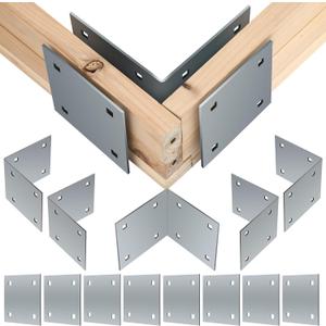 Blulu 12 Pcs Dock Hardware Include Inside Corners and Backer Plates Heavy Duty Dock Hardware Brackets Hardware Back Plates Hot Dip Galvanized Steel Dock Inside Corner Kit Hardware Stationary