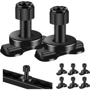 8 Pcs L-Track Double Lug Threaded Stud Nut Fitting Tie Down| Used with L Track Rail for Truck Bed,Trailer Cargo Control,Pickup,RV,ATV,Bearing 6000 LBS Heavy Duty Steel