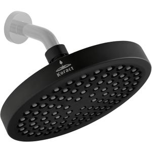 Shower Head High Pressure Rain Premium Quality Luxury Design Anti-Clogging Silicone Nozzles Adjustable Replacement for Bathroom Shower Heads (6 inch Round) (Matte Black)
