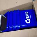 6 Gallon Stackable Recycling Bin Container in Blue, Eco-Friendly BPA-Free Handy Recycler with Handle, 4-Pack