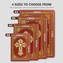 Christian Notebook Gifts for Women Men,Religious Bible Verse Notebook,Faith Prayer Journal for Women Christian Easter Gifts School Supplies (A4 Cross Brown)