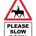 Horse Please Slow Down Sign Metal Tin Sign 12x16 Inches
