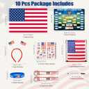 2026 World Cup Merch Soccer Fan Set Includes 10pcs Country Supporter Kit with Flag Headband, 2 Thunder Sticks,Flag,Wristband,Drawstring Bag,Dry Erase Schedule Poster & Pen