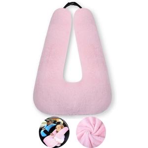 Travel Pillow Travel Pillow Cushion for The Back Seat of Car Car Pillow for Kids A Sleeping Artifact Suitable for Long-Distance Travel of Adults and Children Travel Pillow for Kids Pink (A-pink)