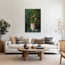 Dark Green Bathroom Wall Art Toilet Paper Roll Poster Vintage Flowers Painting Art Canvas Printing Moody Wildflowers Botanical For Home Room Toilets Wall Decor 12x18inch Unframed