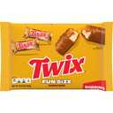Twix Fun Size Caramel Cookie Milk Chocolate Bars Individually Wrapped Party Candy Chocolate Candy Bars, 10.83 Oz Bag (EXP 07/01/25)