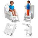 Potty Training Seat, Primlect Upgrade Toddler Toilet Seat for Kids Boys Girls, 2 in 1 Potty Training Toilet with Step Stool, Adjustable Seat and Ladder, Non-Slip Pad, Splash Guard (Light Grey)