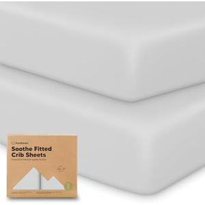 KeaBabies 2-Pack Organic Crib Sheets for Boys, Girls - 52x28 Fitted Crib Mattress Sheet Neutral, Breathable Jersey Cotton Cover for Baby Bed, Toddler Mattress, Soft & Cute Prints (French Gray)