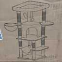 Globlazer Cactus Corner Cat Tree Tower with Scratching Post for Indoor Cats, 51in Multi-Level Cat Condo Tower with Large Hammock, Fan-Shaped Padded Perch, Spacious Cat Cave, Hanging Basket, C51, Green