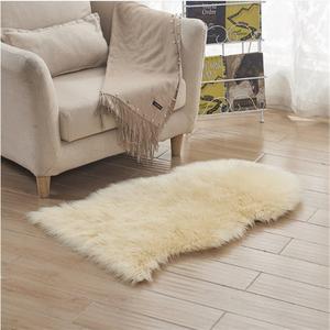 Sheepskin Area Rugs, Faux Sheep Skin Rug Pelt Natural Fur Carpet Floor Mat Seat Cover Wool Chair Pad for Home Bedroom Living Room Armchair Couch Decor,36x24inch,Yellow