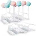 NWK 2 Pieces Cake Pop Stands Lollipop Holders Candy Display Stand 20 Holes for Wedding Birthday Baby Shower Tea Party (Clear)