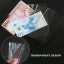 400 Pcs Clear Plastic Paper Money Sleeves Holder with Storage Box, Bill Protector Slab Holder for Collectors,Bill, Banknotes,Banknote, Stamp