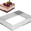 Adjustable Rectangular Cake Ring, Stainless Steel Mousse Cake Ring Mould for Tiramisu, Ret retractable Sheet Cake Frame with Precise Scale for Baking Pastries