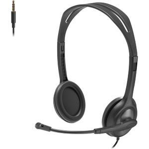 Logitech H111 Stereo Headset with 3.5 mm Audio Jack, Black