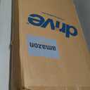 Drive Medical Overbed Table with Wheels - Secure Height Adjustment for Comfort - Non Tilt Surface - Smooth Rolling Design - Home & Hospital Use - Woodgrain Laminate Top - Silver Vein