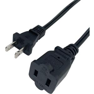 Short Extension Cord 2 Foot, 18 AWG Small 2 Prong Power Cord Cable, Black Male to Female Outlet Saver for Indoor Use, 2 Ft AC Power Extensions Cable with NEMA 5-15P to NEMA 5-15R Connector