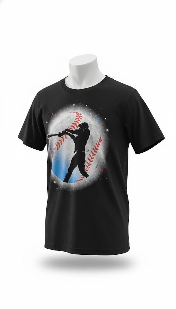 American Baseball Player Batter with United States Flag USA T-Shirt, size S( children)