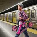 Outdoor Cruiser Kick Scooter for Ages 6+, for Kids, Teens, and Adults, Max Load 250 LBS, Foldable, 8-inch Wheels for Kids and Adults, Dual Suspension, 3 Adjustable Levels, Child Safety Approved, Pink