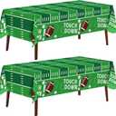 CXPSINC 2 Pack Football Tablecloth Disposable Plastic Football Party Decorations Tablecloth Rectangle Table Cover for Party Theme Decoration Supplies 54 x 108 Inches (Green Football)