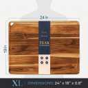 24”×18” Teak Wood Cutting Board for Kitchen, Knife-Friendly Chopping Boards with Juice Grooves, Heavy Duty Wooden Boards for Meat, Fruit & Cheese, Ideal Housewarming Gift