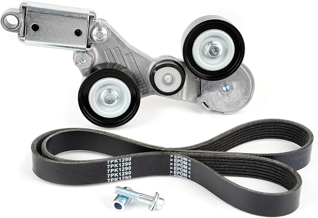 Tykick Drive Belt Tensioner Assembly Kit with Pulley & Serpentine Belt for Chevrolet Impala for Chevy Malibu for Buick LaCrosse Regal for Saturn Aura Vue 2007-2016 2.4L L4 Replaces 12663047, 7PK1290