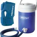 Aircast Cold Therapy Universal Fit Knee Cryo and Cuff with GravityFed NonMotorized Cooler for Maximum Cryotherapy (Blue, Medium)