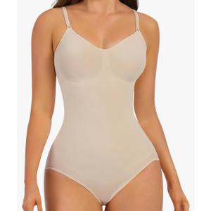 Shapewear Bodysuits for Women, Tummy Control Body Shaper Seamless Sculpting Body Suit Snatched Waist Size S
