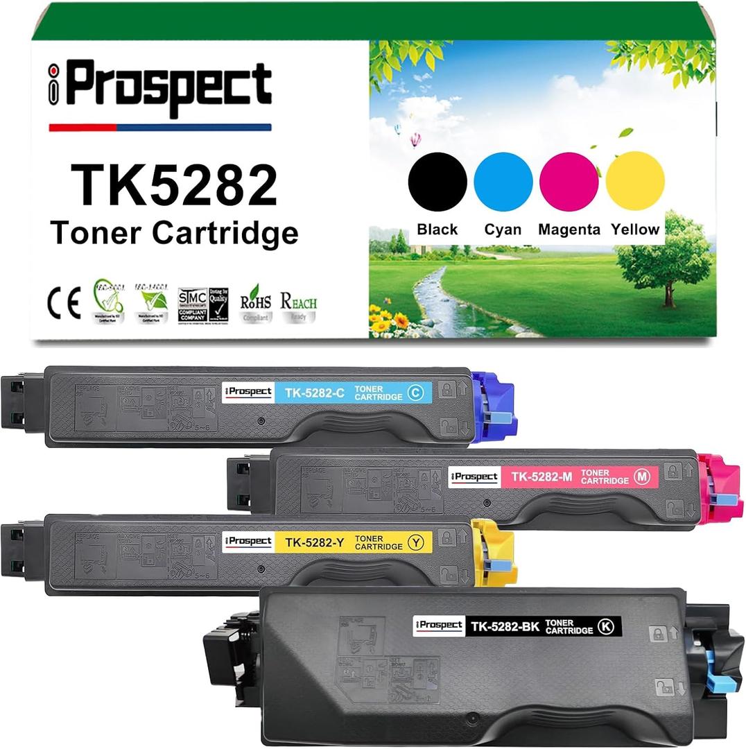 TK5282 TK-5282 Toner Cartridge Compatible for Kyocera TK-5282K 5282C 5282M 5282Y for Kyocera Ecosys M6235 M6635cidn P6235 M6235cidn(1102V02US1) M6635cidn(1102V12US1) P6235cdn(1102TW2US1)