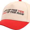 Classic Novelty Baseball Cap, Funny Design, Adjustable Fit, Casual Style (Large, Land of the Yee Home of the Haw)