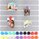 6Pcs Magnetic Strip, Metal Magnet Board with 20 pcs Colorful Magnet, Frameless Magnetic Strips with Adhesive Backing for DIY, Art Projects, whiteboards & Fridge