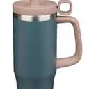 BJPKPK 32oz Stainless Steel Insulated Tumbler with Handle, Travel Coffee Mug Thermal Cups with Lid, Navy Blue