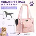 Pawaboo Dog Purse Carrier for Small Dogs with Pocket, Lightweight Dogs and Puppies Tote Bag Carrier, Dog Carriers Soft Sided for Puppy Cat Rabbit, Shopping Travel Puppy Carriers Under 11 LBS, Pink