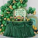 B-COOL Round Sequin Tablecloth Party Decor: 120 Inch Table Cloth Emerald Green Glitter Fabric Overlay for Indoor Outdoor Dining Parties Home St. Patrick's Day