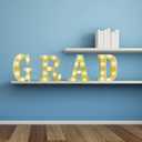 4 LED Marquee Letter Lights GRAD SignGRAD Light up Letter Numbers for Graduation Party Decorations, 2026 Graduation Decorations Party Supplies