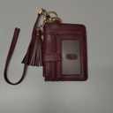 KNGITRYI Small Wristlet Wallets for Women RFID Credit Card Holder Wallet Keychain Wristlet Wallet Credit Card Wallets for Women (Wine Red)