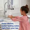 PUR Plus Vertical Faucet Mount Water Filtration System, Lead-Reducing Filter, Great-Tasting, Easy Install, Lasts 100 Gallons, Faucet Water Filter, Compatible with Sinks with External Aerators, Chrome