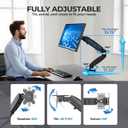 Single Monitor Arm Mount for 13-32 Inch Screens | Gas Spring Adjustable Stand VESA 75x75/100x100, Clamp & Grommet Base, Holds Up to 20 lbs LCD Monitors, Ergonomic Desk Mount