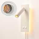 Bedside Ambient LED Reading Lamp - Wall/Headboard Mounted, Easy to Install, Black (White)