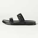 The Drop Women's Avona Two Strap Slide Sandals (9.5, Black)