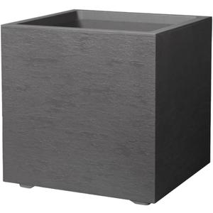 Deroma Gravity 10” Cube Planter | Light & Durable Plastic | Indoor or Outdoor Square Pot for Patio/Porch | Includes Water Reserve & Drain Plug | Trendy Planter for Plants, Flowers, Garden | Black