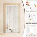 54"-87" Height Adjustable Extra Tall Cat Gate for Doorway, 27.1"-42" Extra Wide Pet Gate with Cat Door & Extension Kits, Pressure Mounted Dog Cat Barrier for Indoor Stairs, Studio, Kitchen (White)