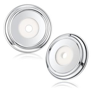Enhon 2 Pack Metal Tub Spout Cover Ring, Bathroom Faucet Remodeling Wall Plate with Foam Gasket, 1-1/2 Inch ID and 3-5/8 Inch OD(Chrome)