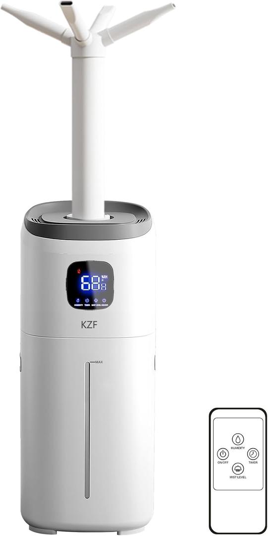 KZF 15L Humidifiers for Bedroom Large Room with a Spray Can - 2000 Sq.ft Coverage, 72Hrs Runtime, Top Fill, 26dB Quiet, 3 Mist Levels & Diffuser, Auto Shut-Off, Ready for Baby Nursery and Plants