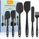 NileHome Silicone Spatula Set, 6 Pieces Food Grade Kitchen Utensils with Silicone Brush Heat Resistant BPA-free Rubber Spatula for Scraping, Baking, Cooking, Mixing
