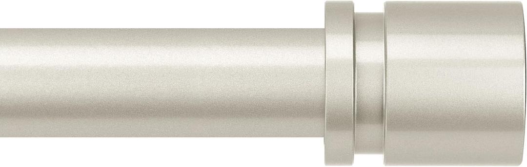 Byondeth Curtain Rods for Windows 16 to 144 Inches Adjustable Length 1 Inch Diameter Window Curtain Rod with Aluminium End Cap, Brushed Nickel