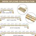Room Darkening Curtain Rods for Windows, 28 to 53 Inches Splicing Construction Drapery Rod, 1" Adjustable Blackout Wrap Around Curved Curtains Rod, Wall Mounted Ceiling Mounted, Brushed Gold