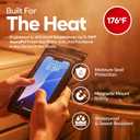 Heat Proof Phone Case for Sauna - Heat-Resistant Touchscreen Protector - Strong Magnetic Mount - Fits Up to 7.5x3.5 Inches - iPhone Samsung Compatible - 176F Protection Black