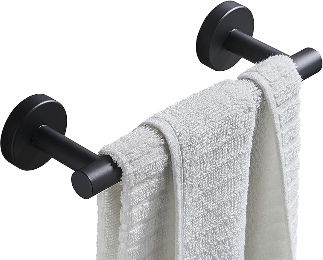 Hand Towel Holder for Bathroom Hardware Set, SUS304 Stainless Steel Towel Bar, 9-Inch Matte Black Bathroom Accessories Towel Rack, Wall Mounted.