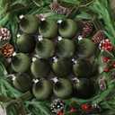 Wettarn 30 Sets 3.15 Inch Velvet Christmas Ornaments Balls Sets for Christmas Tree, Includes Velvet Balls & Bows for Xmas Tree Wreath Garland Vintage Holiday Hanging Decor (Green)