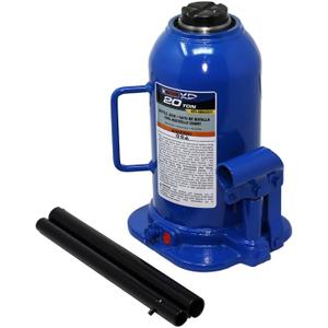 K Tool International XD63221 20 Ton Hydraulic Bottle Jack for Garages, Repair Shops, and DIY, 44,000 lbs. Capacity, Lift Range 9.6"-16.65", Heavy Duty Steel, Load-limiting/Bypass Valves, Blue